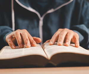 Man reading the bible
